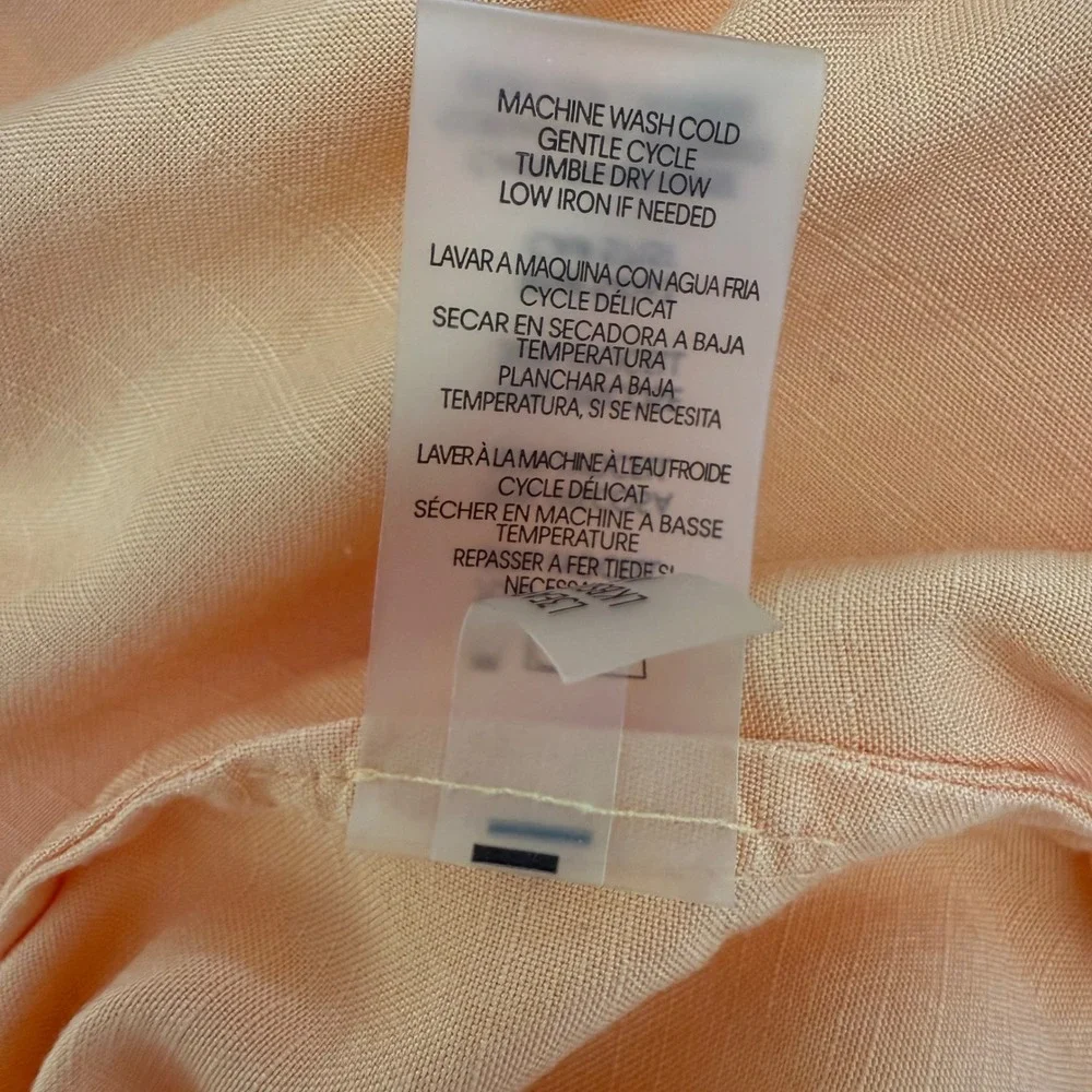 Karl Lagerfeld Paris Peach Wrap Blouse 3/4 Sleeve V-Neck Size M‎ Lyocell Blend